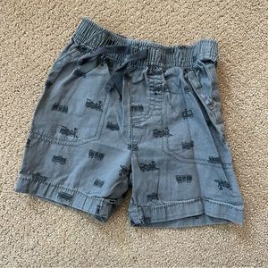 Grey Drawstring, Easy Up Shorts, Train Pattern, Boys size 18M, Jumping Beans